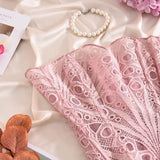 Toucheart Hot Girl Suspender Sexy Top with Fishbone Corset Intimate Hollow See-through Lace Classic Romantic Retro Palace Corset