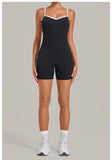 Women's Seamless Yoga Jumpsuits Fitness Sports Gym Hip-lifting Sleeveless One-piece Backless Workout Training Shorts Jumpsuit
