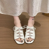 Fashion Crisscross Straps Women Slippers Summer Outdoor Casual Slippers Fashion Round Toe Ladies Shoes Novelty Solid Color Shoe
