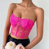 Phantasy Sexy Lace See through Crop Top Women Fashion Floral Embroidery Black Tank Top Night club Dress up 2026 Summer Outfit