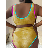 0XL - 4XL New Tie Dye Bikini Large Size Swimwear Plus Size Women Swimsuit Female Two-pieces Bikini set Bather Bathing Suit V5948