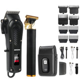 T9 Vintage Men's Electric Hair Clipper Beard Trimmer/Rechargeable Hair Cutting Machine With Nose Hair Trimmer Kit Boyfriend Gift