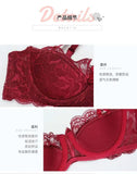 Aesthetic French Lace Minimizer Bra - Thin Strap Bralette Reduces Full Bust, Elegant Lift & Seamless Design MOYISU Sexy Panty BB