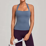 Sports Yeautifulback Breathoga Vest Neck Hanging Detachable Chest Pad Women Bra High Elasticity Slim Bable Running Sports Vest