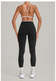 Women's Seamless Yoga Sets Sports Fitness Gym Sleeveless Vest Hip-lifting Slim Fit Pants Suits Running Training Workout Sets