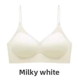 Japan Style Seamless V-Neck Halter Bra Small Bust Petite Straps Open Back Sexy Underwear Women One Piece Comfort Fit Daily Wear