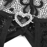Women Sexy Lace Teddy Lingerie Deep V Mesh Sheer Bodysuit Backless Crotchless One Piece Babydoll Nightwear