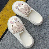 Women Fashion Clogs DIY Cute Bowknot Summer Platform Shoes Female Home Street Slippers Soft EVA Close Toe Girls Beach Sandals