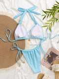Sexy Bikinis Triangle Micro Swimwear 2026 Women Bathing Suit Pleated Blue Swimsuit Females Bikini Sets Brazilian Thong Biquinis
