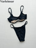 New Splicing Mesh Sheer Bikini Women Swimwear Female Swimsuit Two-Pieces Bikini Set High Leg Cut Bather Bathing Suit Swim V7742