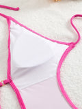 Sexy Halter V Neck Wrinkled Female Swimwear One Piece Swimsuit Women Backless Monokini High Leg Cut Bathing Suit Swim Beach Wear