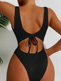 S - XL Wrinkled Backless Female Swimwear One Piece Swimsuit Women High Leg Cut Bather Slim Bathing Suit Swim Bodysuit Beachwear