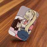 I Love Amy  AMY x BIBI Anime Rectangle Card Case Keychain Access Card Bag Key Tag Ring Leather Card Holder Key Ring Access