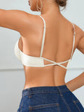 Everyday Women's cross-strap backless bra Front closure push-up bra for small breasts Seamless invisible heart-shaped cup bra