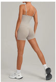 Womens Two Way Wear Bodysuit Sleeveless Yoga Stretch One Piece Romper Sexy Fitness Side Pockets Sportwears Bodysuit