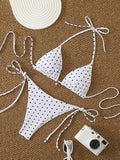 Triangle Halter Thong Bikinis 2026 Women Sexy Swimsuit Dot String Swimwear Female Bathers Bathing Swimming Swim Suit Beachwear