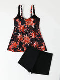 Printed Tankini Set 2026 Padded Floral Swimsuit Women Strappy Swimwear Female Beach Dress Bathers Bathing Swimming Swim Suit XL