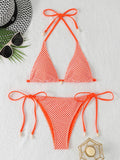 2026 Halter String Triangle Bikini Women Sexy Swimwear Female Mesh Swimsuit Solid Bathers Bathing Swimming Swim Suit Beachwear