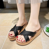 Women's Slippers Fashion Wedges Platform Sandals 2026 Summer Women's Flip Flops Outdoor Non Slip Beach Slippers