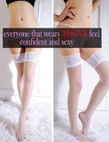 Sexy Lace Stockings for Women Thigh High Sheer Breathable Summer Socks JK Style Fashion Versatile Lingerie Black White Red