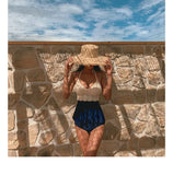 Women knitted Tankinis High Waist Bikini Set Handmade Crochet Bikinis Bathing Suit Beachwear For Asian