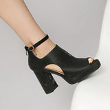Summer Sandals Women Platform Gladiator Flip Flops High Heels Peep Toe Nude Black Ladies Dance Party Wedding Shoes Large Size