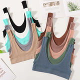 Ribbed Seamless U-Back Bralette Women's Push Up Tube Tops Wire Free Plunge Underwear Sexy Lingerie Small Cup Intimates M-XL