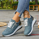 Plus Size 44 Platform Casual Sneakers for Women Lace Up Anti Slip Thick Sole Sport Shoes Woman 2026 Spring Zipper Walking Shoes