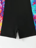2026 Large Plus Size Swimsuit Women One Piece Slim Sporty Swimwear Female Print Bathers Bathing Swimming Swim Suit Beachwear 4XL