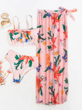 3 Pieces Floral Printed Push Up Bikinis 2026 Women Halter Swimwear Female Sexy Swimsuit & Beach Dress Bathing Swimming Swim Suit