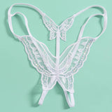 Double-Layer Thin Strap Sexy Thong Butterfly Embroidery Low Waist Sexy Bikini Pure Lace Sequins T-Shaped Panties Sexy G-strings