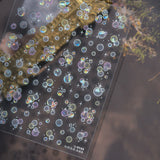 5D Deep Sea Fish Nail Art Stickers Shimmery Bubble Colorful Marine Life Nail Decals Summer Ocean Self Adhesive Manicure Decal