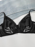 Women's sexy plus size lingerie mesh see through sexy French thin style solid color gathering push up sexy bra MR3442