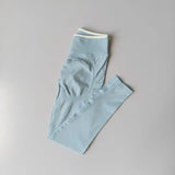Women's Color Contrast Hip Lifting Yoga Fitness Pants, High Waist and Abdominal Compression, Elastic Tight Yoga Pants, Autumn