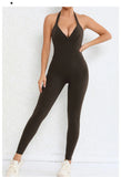 Backless Gym Jumpsuit Sport Overalls Women Nylon Yoga Workout Clothes for Women Fitness Clothing Gym Sets Womens Outfits