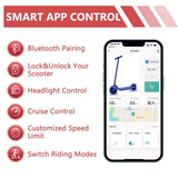 LADPED Electric Scooter 350W 19mph APP Smart Scooter Shock-absorbing Anti-skid ‎8.5 Inches Folding waterproof Electric Scooter