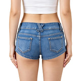 Fashion Women's Mini Denim Shorts with Pockets Skinny Low Rise Jean Shorts for Daily Club Y2K Sexy Hot Short Pants Summer