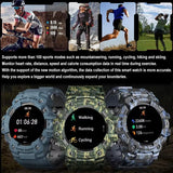 2026 Rugged Sports Smart Watch Bluetooth Calls Colorful Waterproof Military Smartwatches with Flashlight SOS COMPASS for Phone