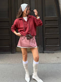 FDYOUI 2026 Summer Bowknot Lace Patchwork Satin Skirts for Women Casual Girls Clothes Sexy High Waist Short Skirt Y2K Streetwear
