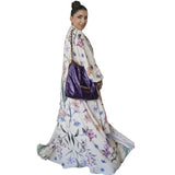 Modest Abaya Printed Open Abaya Lightweight Long Sleeve Abaya Two Piece Headscarf Kaftan Dubai Muslim Set Women Hijab Gown