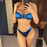 13 Color 2026 New Sexy Bandeau Bikini Women Swimwear Female Swimsuit Two-Pieces Bikini Set Padded Bather Bathing Suit Swim V4647