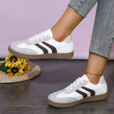 2026 New Vintage Training Flats Women Fashion Stripe Lace-Up German Training Shoes Woman Comfort Soft Flat Heel Sport Sneakers
