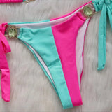 2026 Splicing Halter Diamond Bikini Women Swimsuit Female Swimwear Two Pieces Bikini Set Hollow Out Bathing Suit Swim Beach Wear