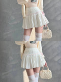 Design Sense Pure Love Girl Pink Cake Skirt Exquisite Sweet Lace Splicing Pleated Skirt Short Skirt Sweet Korean Women 2QEB
