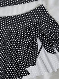 Vintage Black Polka Dot Print Tankini Set Women Push Up Tank Top Split Tie Skirt Two Piece Swimsiut 2026 Bathing Suit Swimwear