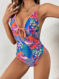 2025 Sexy Backless Striped Women Swimwear One Piece Swimsuit Female monokini High cut Trikini V Neck Bathing Suit Swim Bodysuit