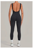 Summer Tight Yoga Jumpsuit Women Hollow Out Exposed Back Fitness Clothing Outwear Gym Running Workout Sports One Piece Suits