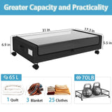 Under Bed Storage Bins With Wheels 2-Pack Clear Lids