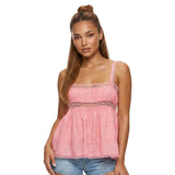 Women's Solid Color Babydoll Tank Tops Summer Stylish Lace Trim Loose Hem Square Neck Spaghetti Strap Sleeveless Camisoles