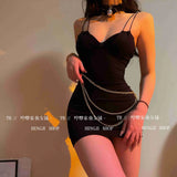 Slip Sweet Mini Dress Tank V Neck Babes Backless Bare Ass Cosplay House Fairy Sweet Korean Women Tops 2022 Summer P7M8